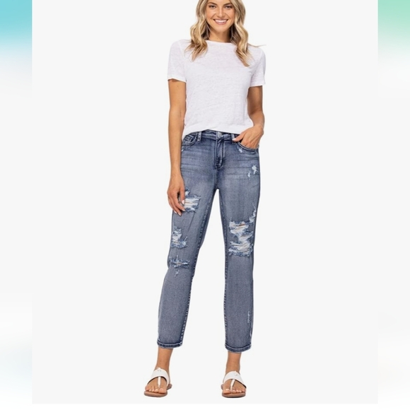 Judy Blue Boyfriend Jean W28 - Picture 1 of 14